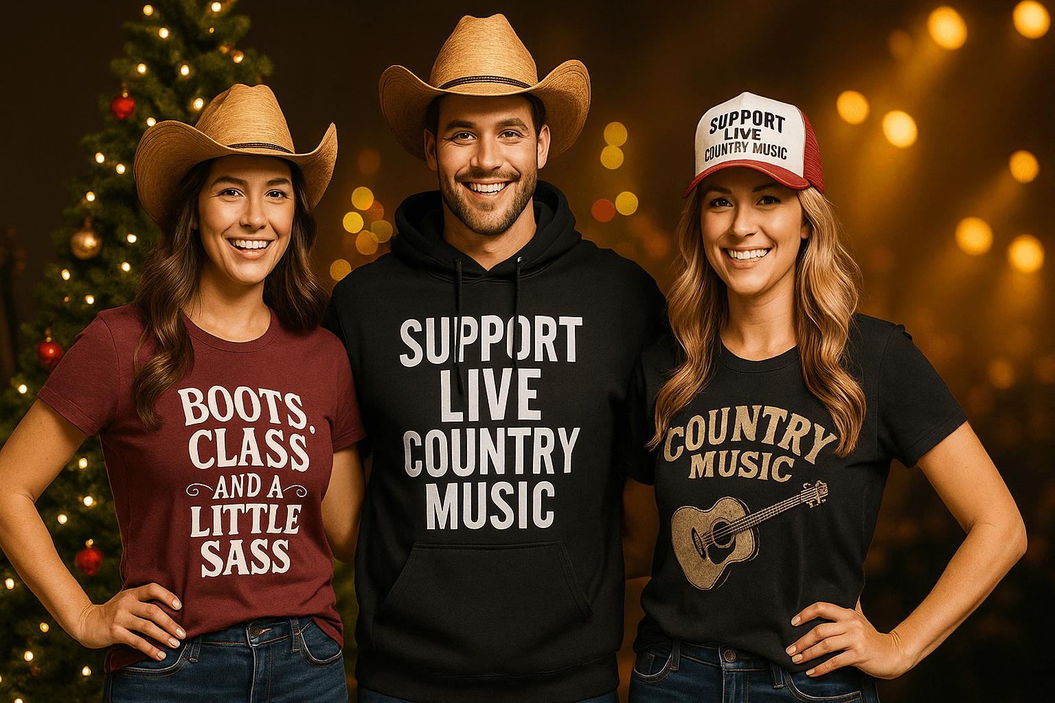 Boot-Scootin’ Style: Country Concert Shirts, Hoodies & Hats to Wrap for Christmas